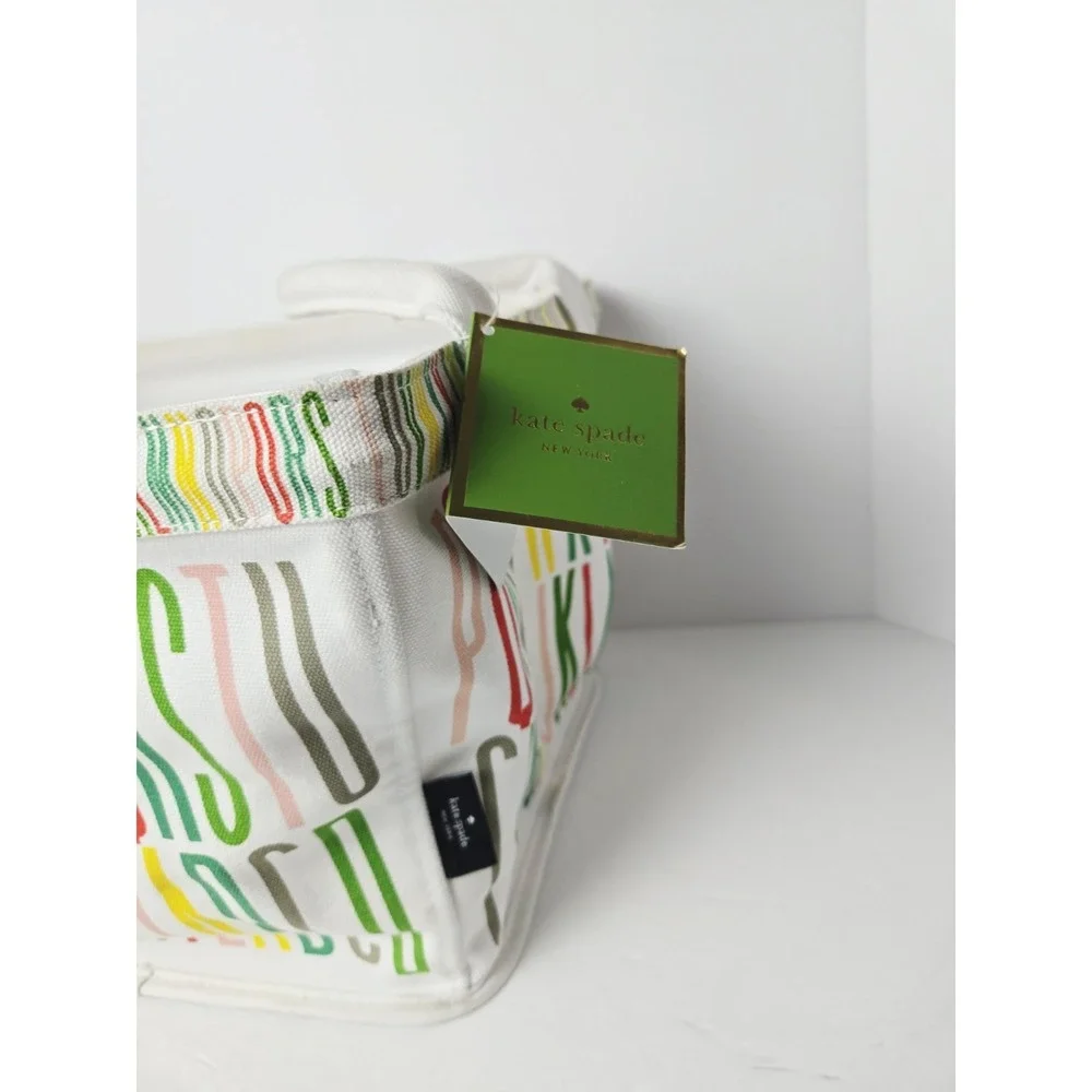 New Kate Spade Canvas Bin Organize school w/ tags Alphabet teacher